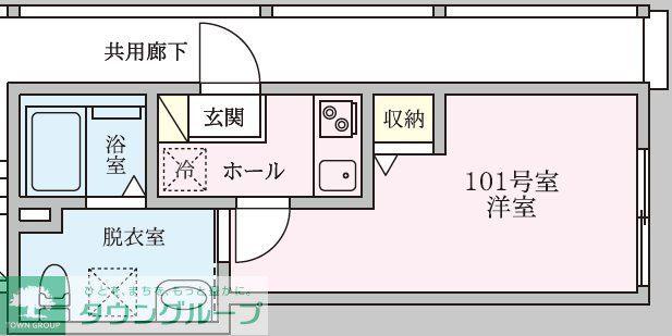 COLINA保土ヶ谷(1K/1階)の間取り写真