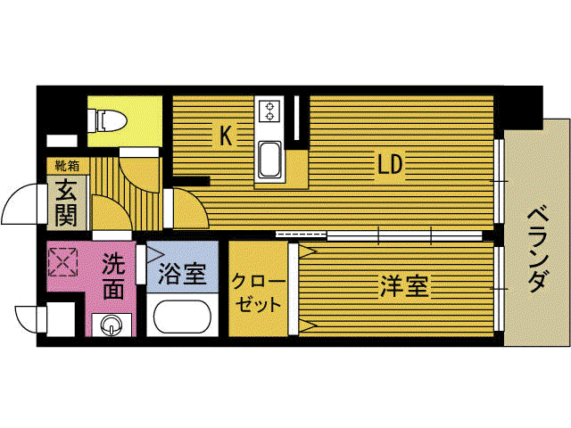 アージョスパジオ鶴崎(1LDK/3階)の間取り写真