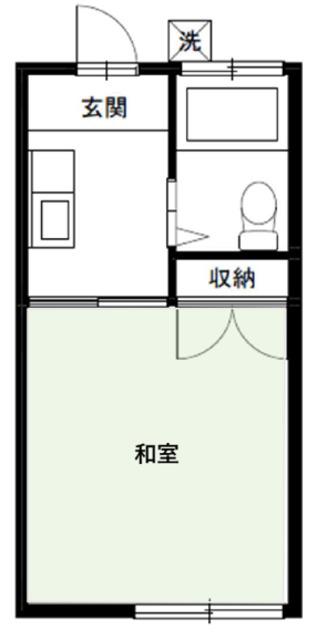 ホワイトルーム(1K/1階)の間取り写真