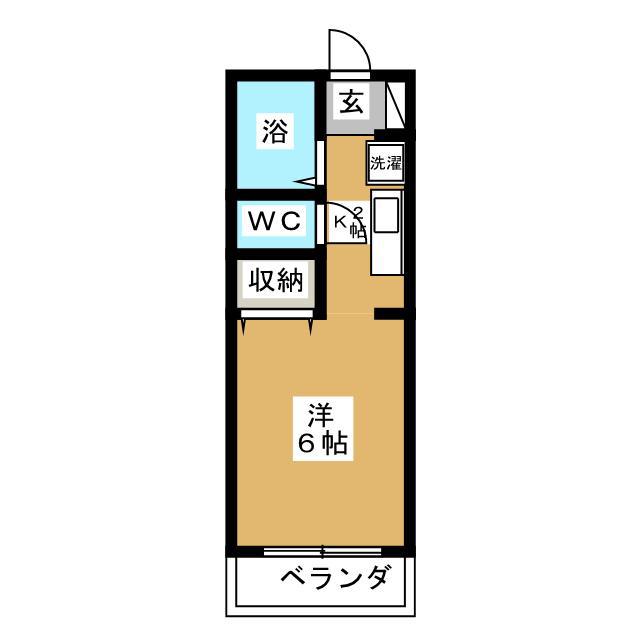 ルミエール西府B棟(1K/2階)の間取り写真