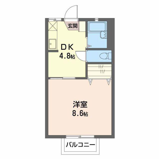 WELL CRIB TOKIWAGI(1DK/2階)の間取り写真