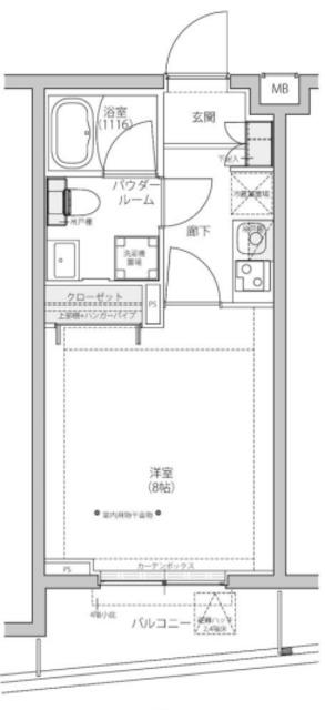 パティーナ蒲田南DUO(1K/4階)の間取り写真