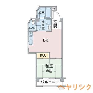 スカイル白川(1LDK/4階)の間取り写真