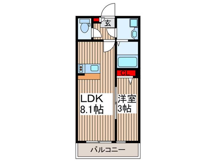 GO MISONO(1LDK/1階)の間取り写真