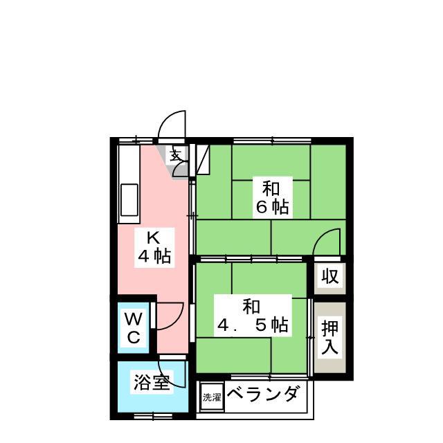 マンション青木(2K/2階)の間取り写真