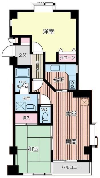 キャスト本牧(2LDK/3階)の間取り写真