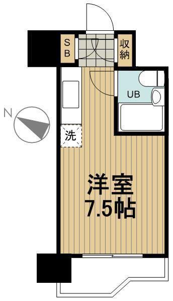 勝鬨ハイデンス(ワンルーム/7階)の間取り写真