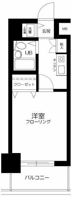 クレアシオン浅草(1K/3階)の間取り写真