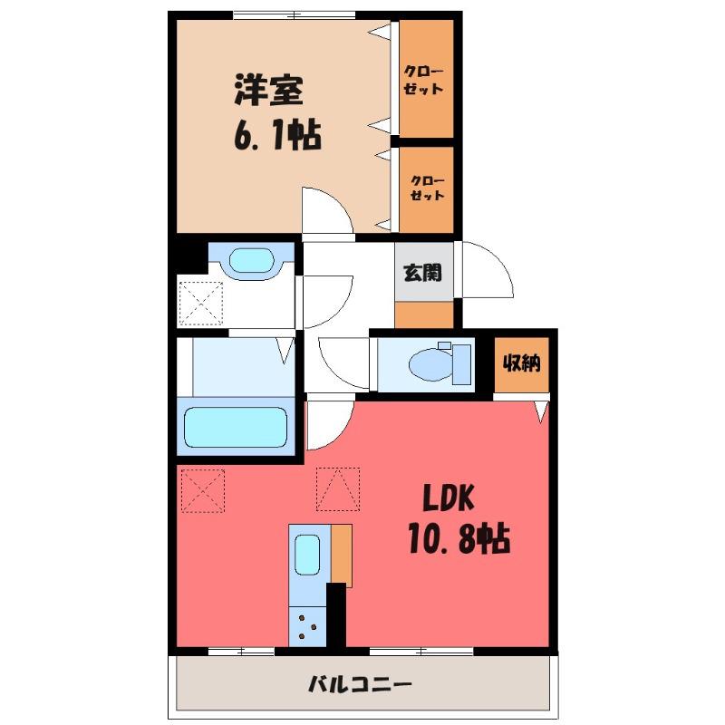 リヴェールマリーズ D(1LDK/1階)の間取り写真