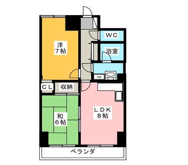 シティパレス八王子八幡町(2LDK/12階)の間取り写真