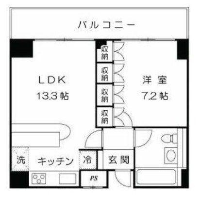 マナハウス四谷(1LDK/5階)の間取り写真
