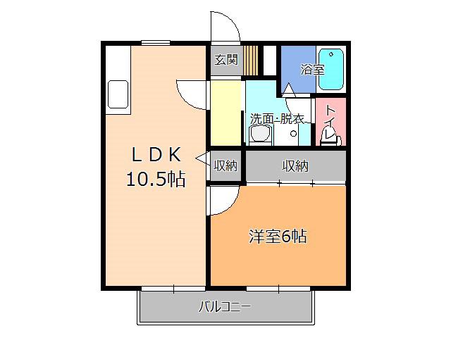 グランナチュール宝石台A(1LDK/2階)の間取り写真