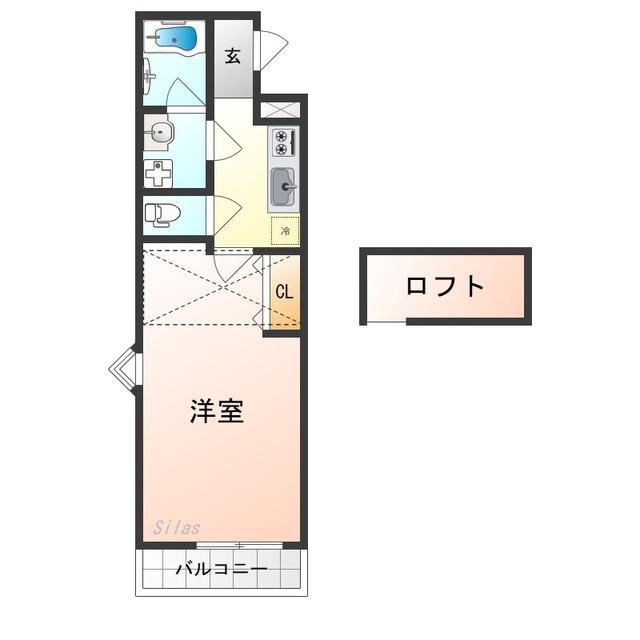 フジパレス初芝イースト(1K/2階)の間取り写真