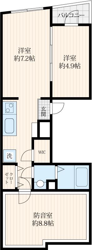 ラシクラス大塚駅前(2LDK/4階)の間取り写真