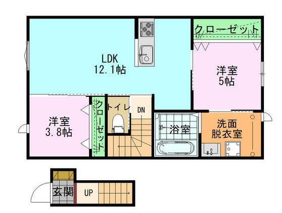 リヴァージュ高浜(2LDK/2階)の間取り写真
