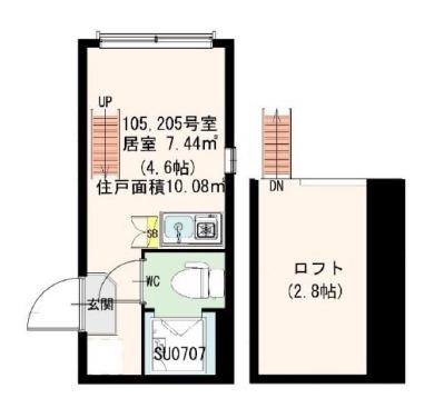 STAGE南台(ワンルーム/2階)の間取り写真