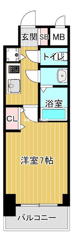S-RESIDENCE 都島(1K/7階)の間取り写真