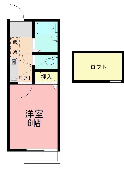 つゆきハイツ(1K/2階)の間取り写真