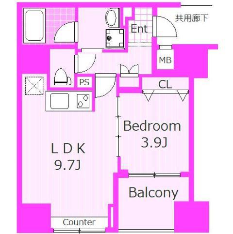 メインステージ横濱真金町(1LDK/10階)の間取り写真