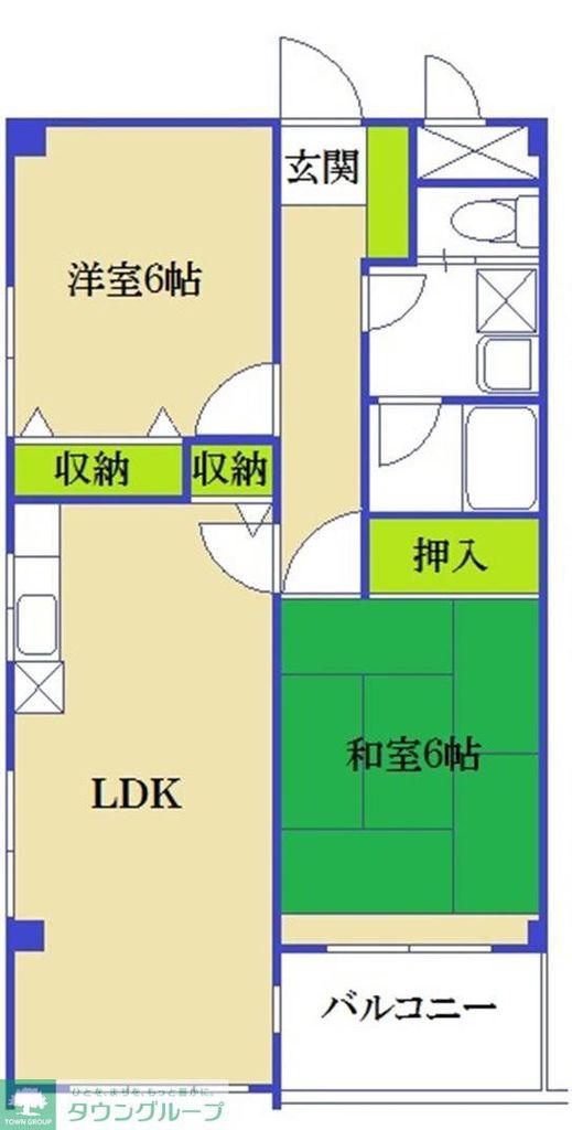 ネバーランド(2LDK/1階)の間取り写真