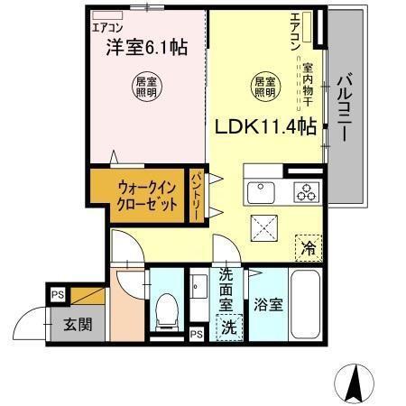 RAFFINE(1LDK/1階)の間取り写真