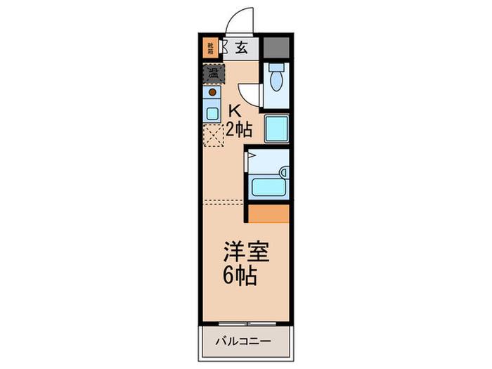 アンジュパンシオン(1K/4階)の間取り写真