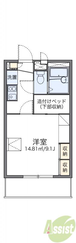 レオパレス多田4(1K/3階)の間取り写真