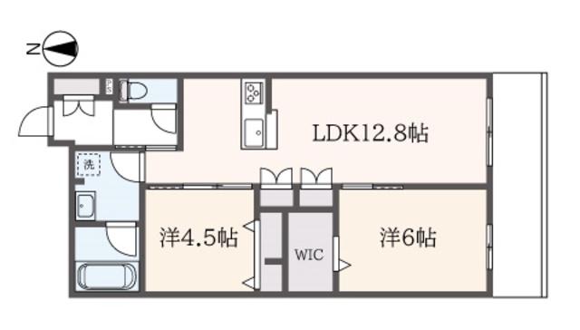 ブレッザ紅葉山(2LDK/2階)の間取り写真