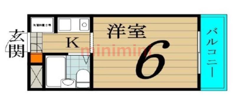 ジョイフル富田(1K/3階)の間取り写真