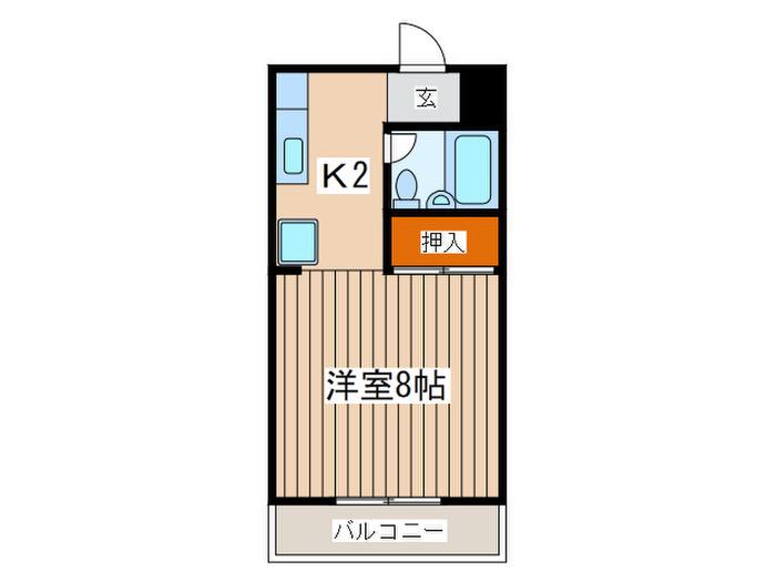 第一伊勢宮ハイム(1K/1階)の間取り写真