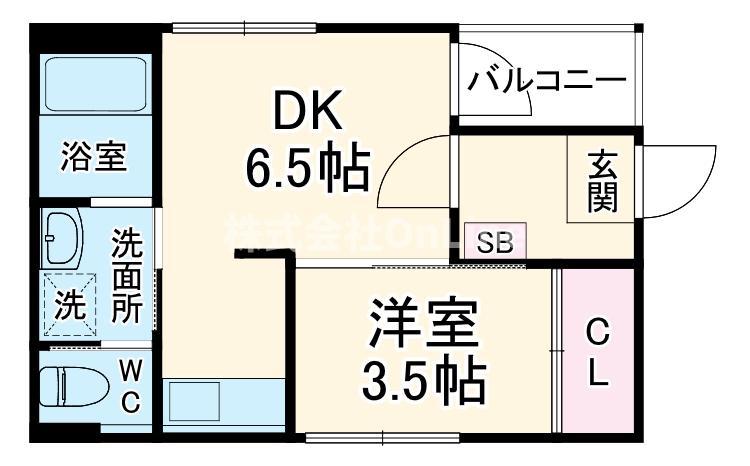 アレスグーテ(1DK/2階)の間取り写真