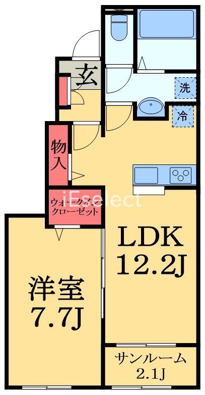 クレールB(1LDK/1階)の間取り写真