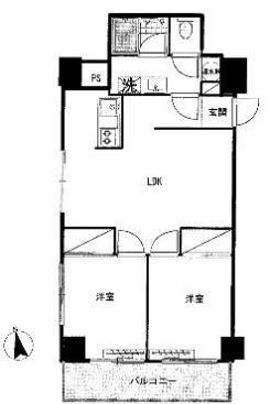 マンション芝公園(2LDK/7階)の間取り写真