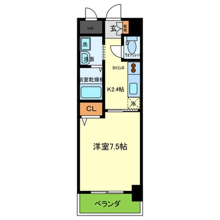 パウゼ大手前(1K/2階)の間取り写真