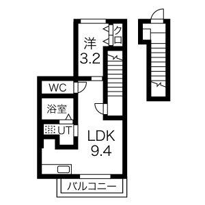 グランメゾン(1LDK/2階)の間取り写真