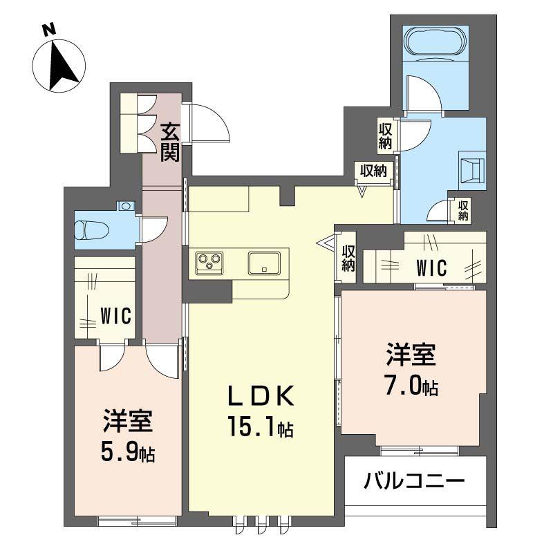 リラフォート(2LDK/2階)の間取り写真