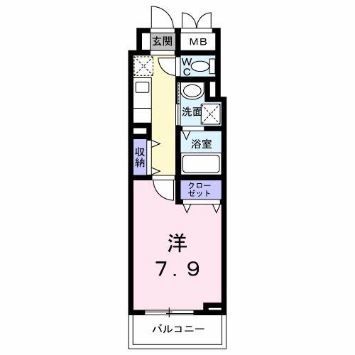 ヒカルサ神戸垂水山手(1K/1階)の間取り写真