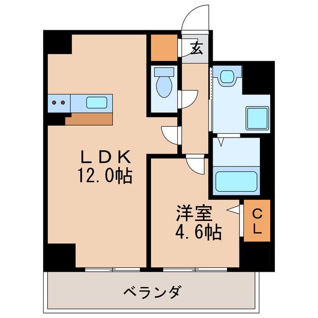 プレミアム大須(1LDK/5階)の間取り写真