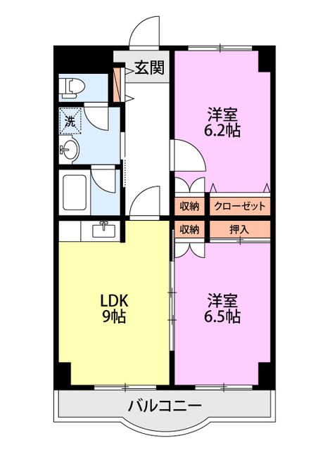 T&K寺尾前通(2LDK/3階)の間取り写真