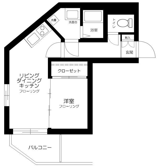 カルージュ要町(1LDK/4階)の間取り写真