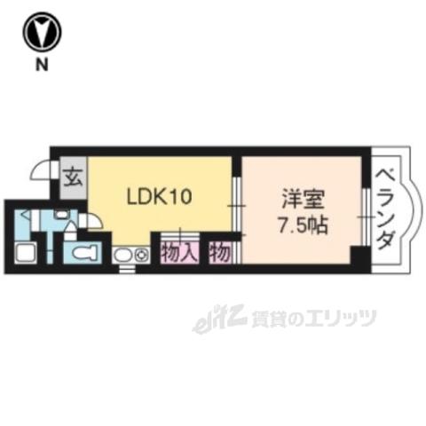 フルール梅小路(1LDK/3階)の間取り写真