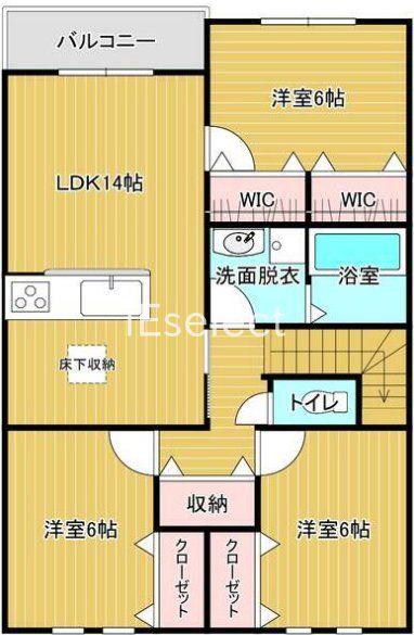 スカイタウン中西(3LDK/2階)の間取り写真