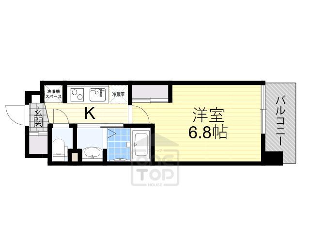 LUXE新大阪Ⅵ(1K/2階)の間取り写真