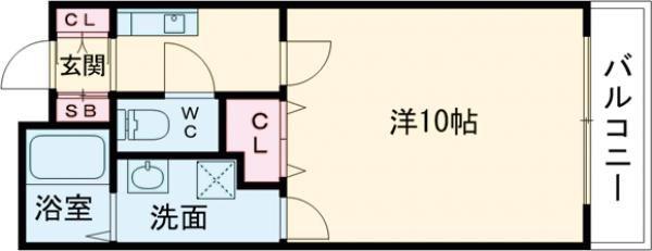 パレス東洋神戸3号(1K/3階)の間取り写真