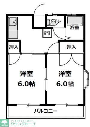 ニッケイヒルズ(2K/2階)の間取り写真