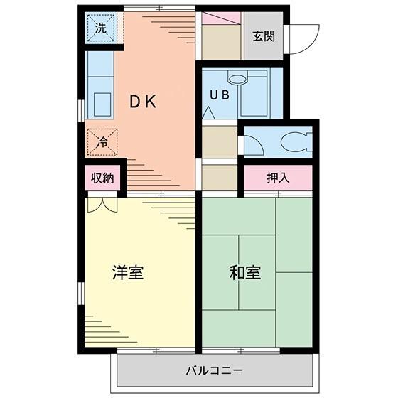 インテグラ戸越(2DK/2階)の間取り写真