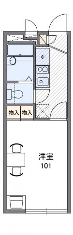 レオパレスアズミール(1K/1階)の間取り写真