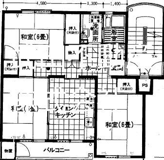 鎌ヶ谷グリーンハイツ33号棟(3DK/3階)の間取り写真