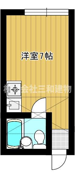 ホワイトハイツ(ワンルーム/2階)の間取り写真