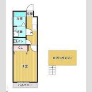 TOPHOUSE羽津2(1K/2階)の間取り写真